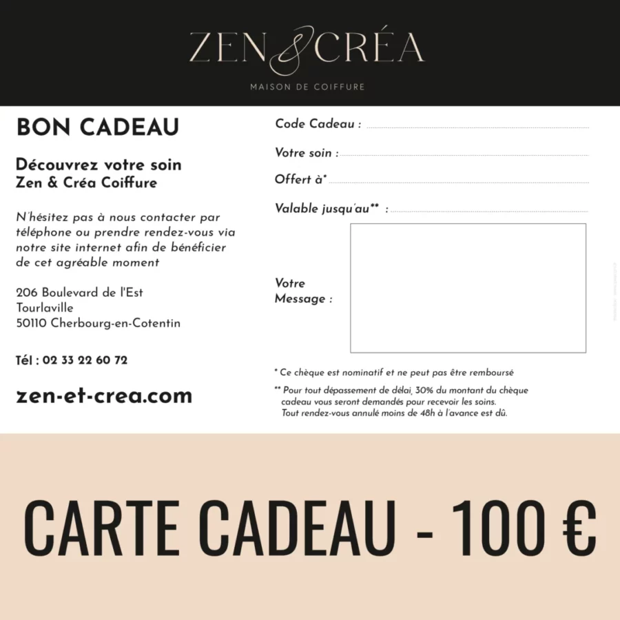 Bon cadeau 100 € - Salon Bd de l'Est